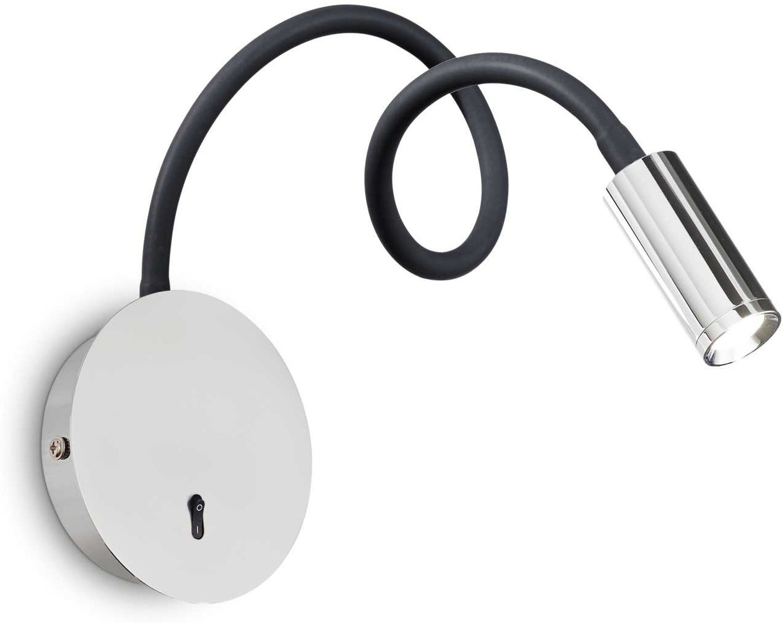 Ideal Lux Focus væglampe krom Ø85 med justerbar arm og integreret LED