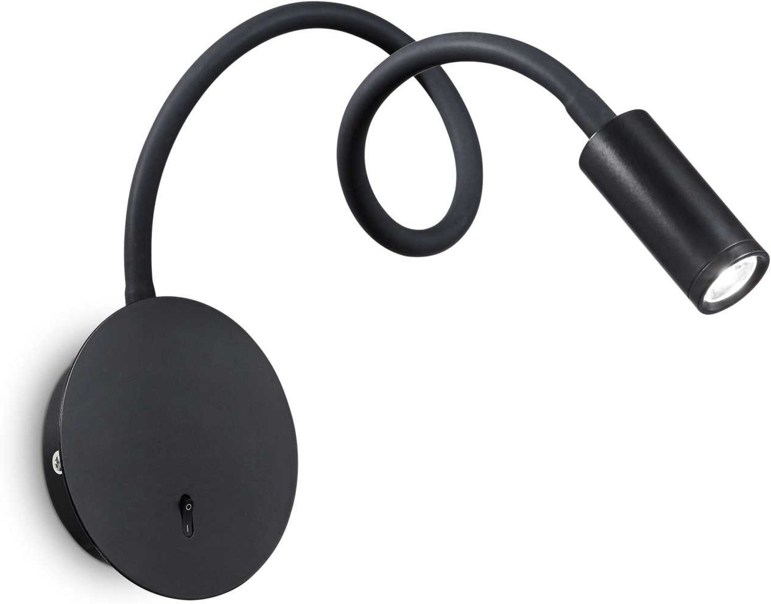 LED-væglampe Ideal Lux Focus sort Ø85×280 - 550 mm justerbar arm