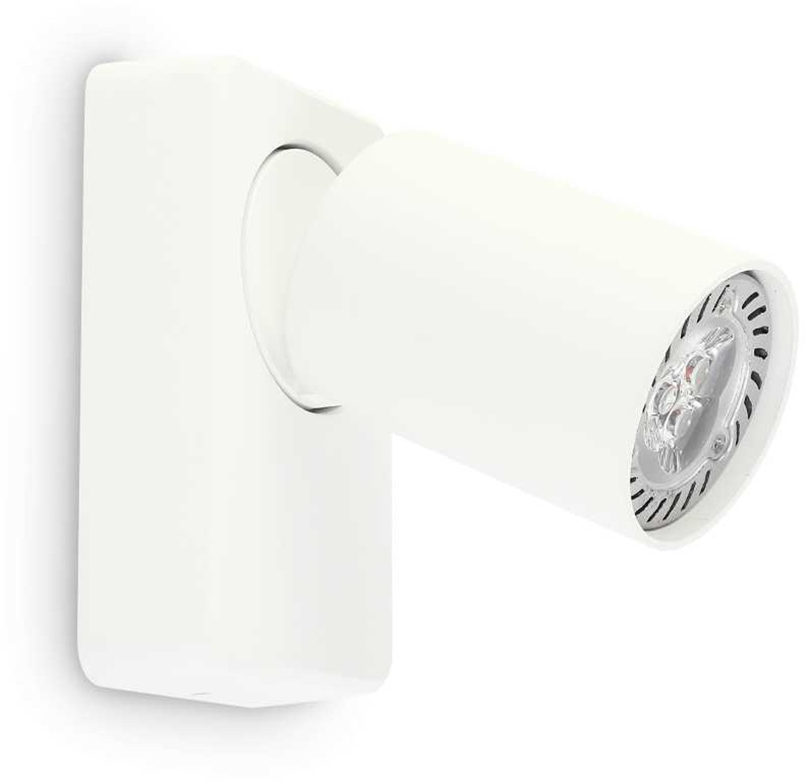 Væglampe Ideal Lux Rudy, hvid metal Ø55 mm, GU10 indendørsbelysning IP20 inkl. pære