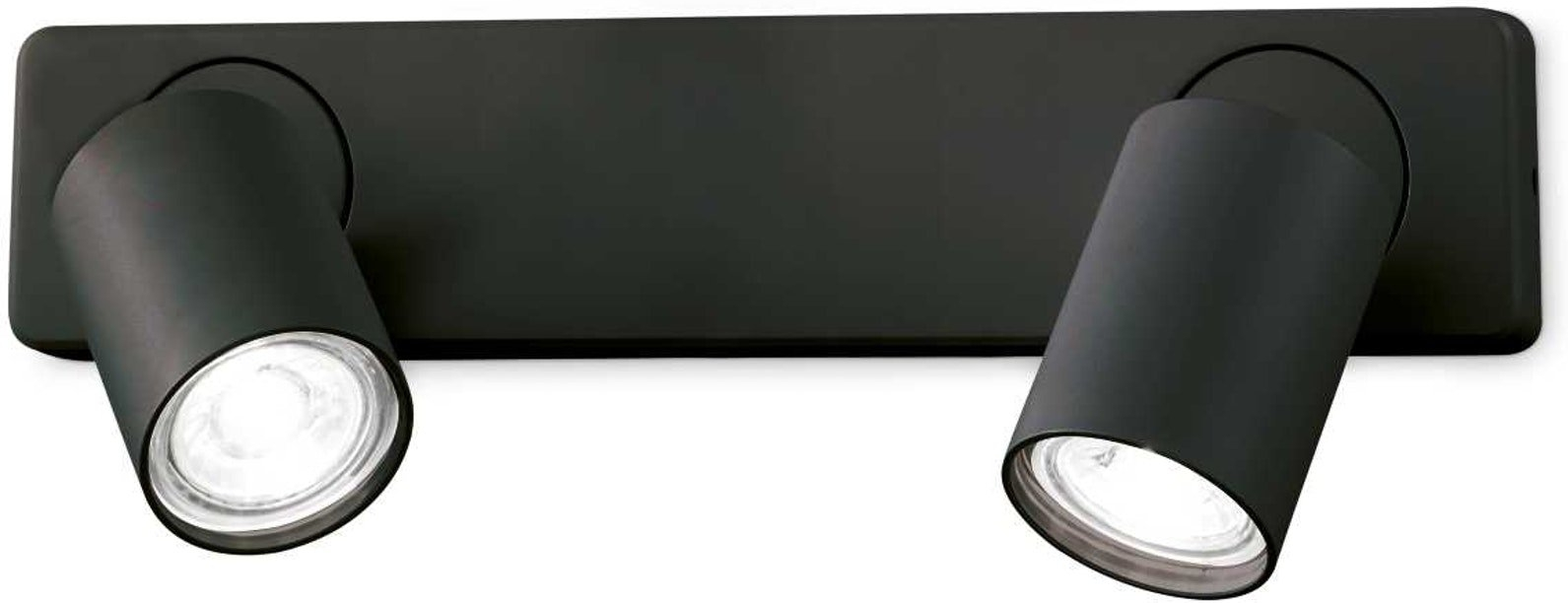 Væglampe Ideal Lux Rudy 2-pak sort pulverlakeret aluminium med justerbar GU10-lysdiffusor