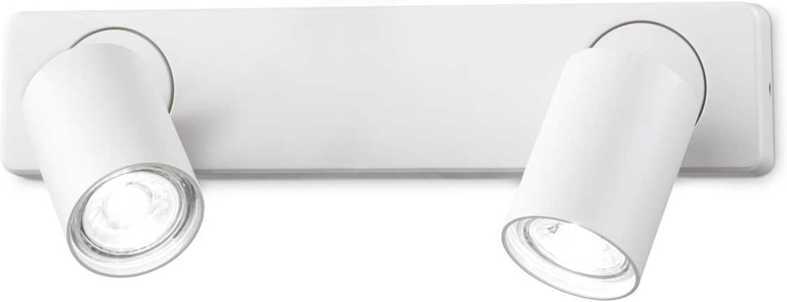 Væglampe Ideal Lux Rudy 2-pak metal hvid L31,5×H12,5×B11,5 cm inkl. 2× GU10-pærer 480 lm