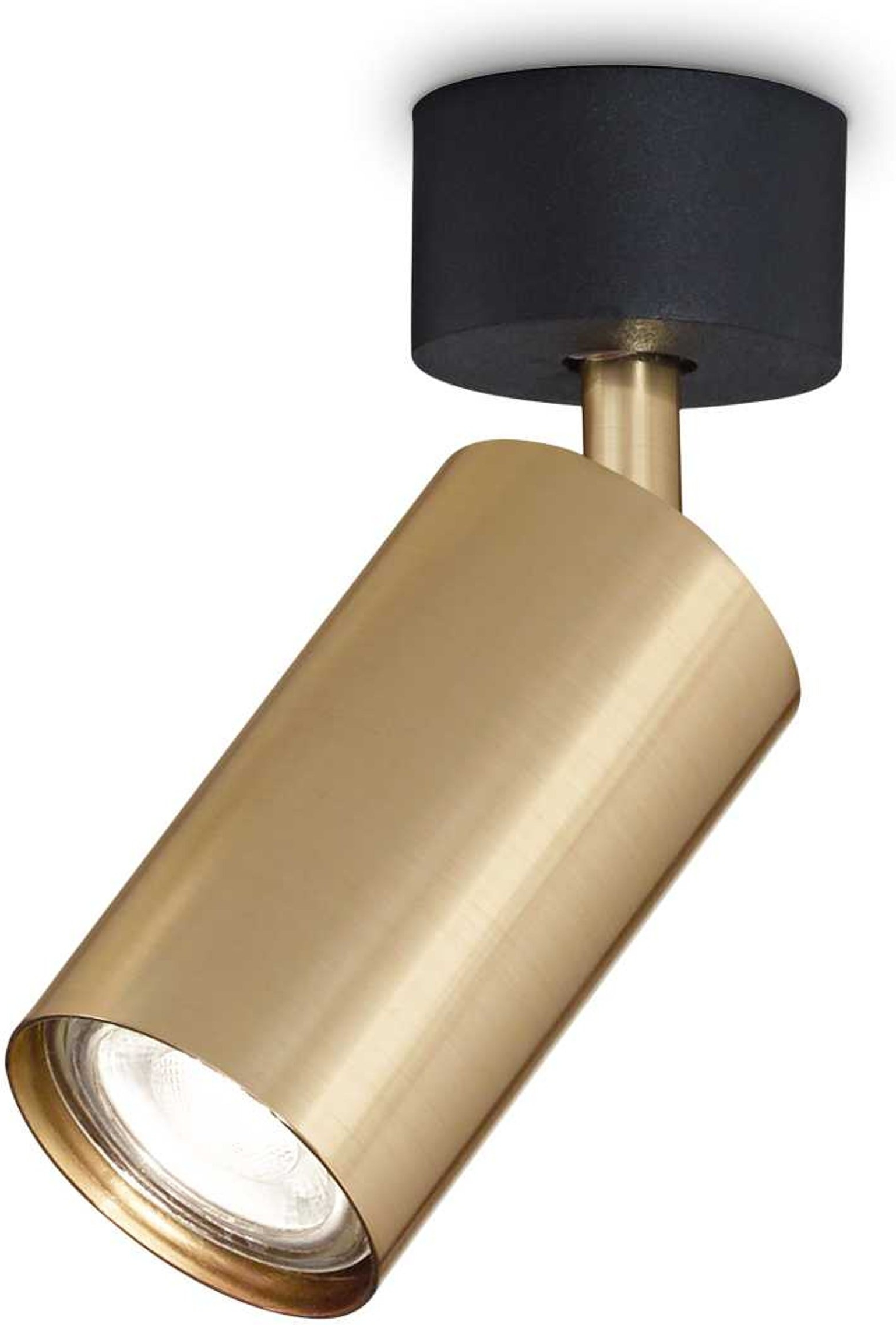 Loftlampe Ideal Lux Dynamite messing/sort Ø5,5 x H16,5 cm inkl. GU10-pære 5W 480 lm 3000 K