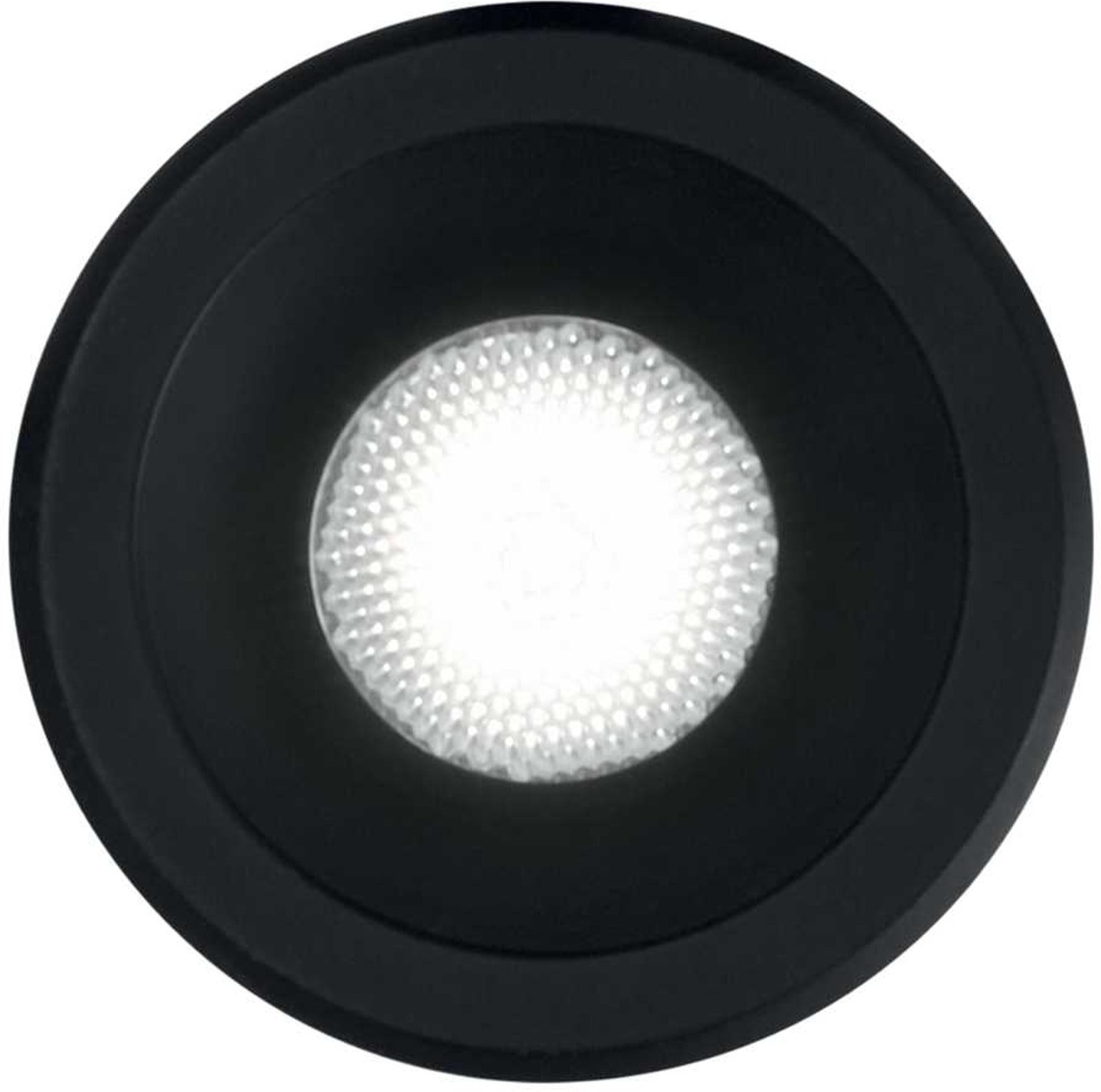 Indbygningslampe Ideal Lux Virus LED Ø40 mm 3000 K sort aluminium