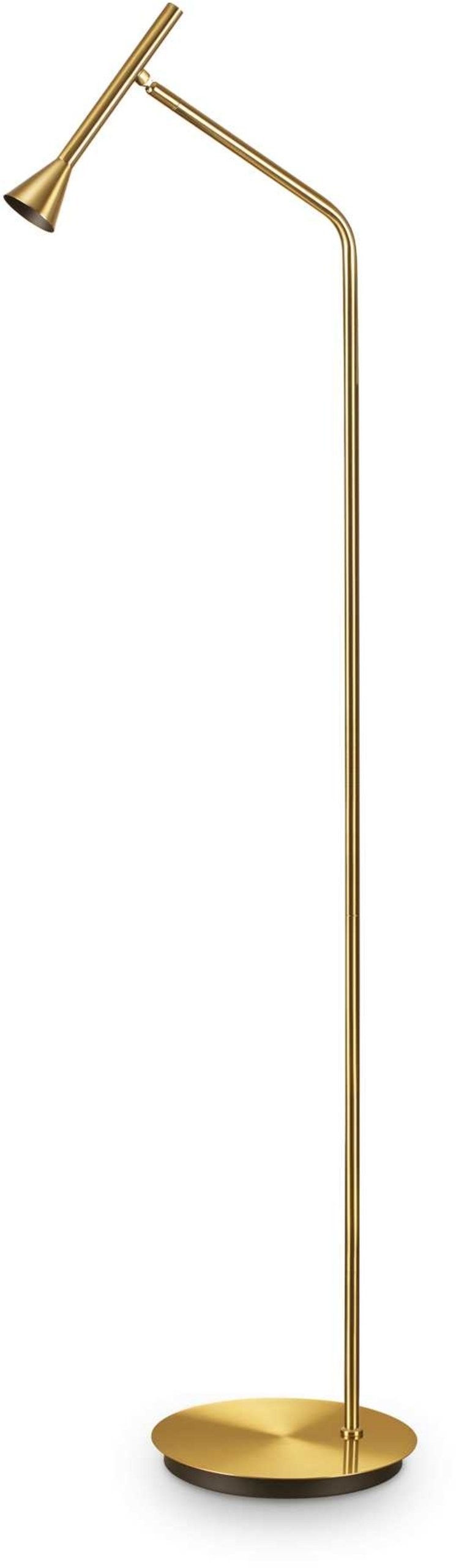 Gulvlampe Ideal Lux Diesis i messingmetal med integreret LED 660 lm H151 cm Ø28 cm