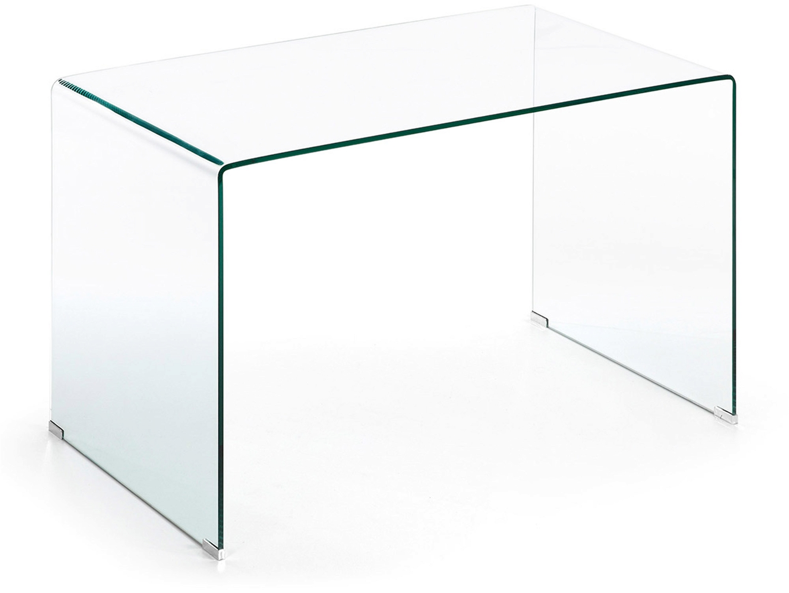 Skrivebord Kave Home Burano i hærdet glas 125x70x76 cm moderne minimalistisk arbejdsbord