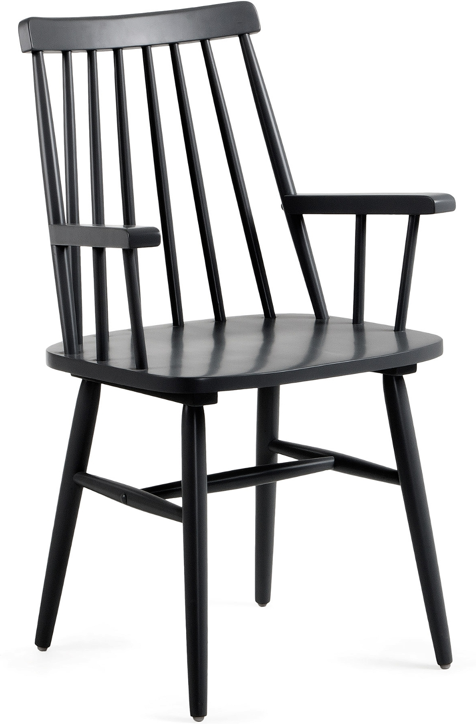 Spisebordsstol med armlæn Kave Home Tressia sort massivt træ