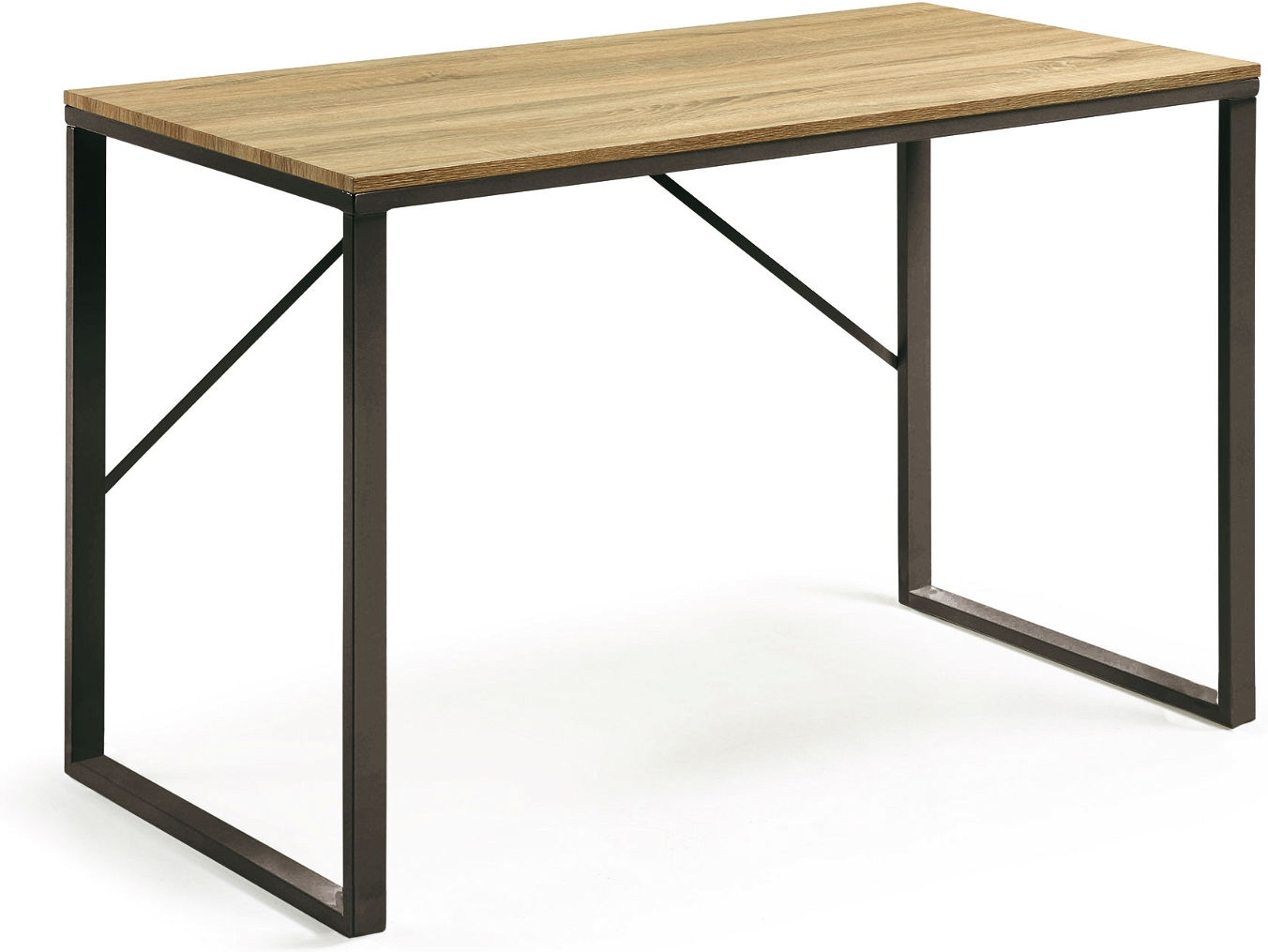 Skrivebord Kave Home Talbot 120x60 cm natur/sort nordisk kontorbord MDF stålstel