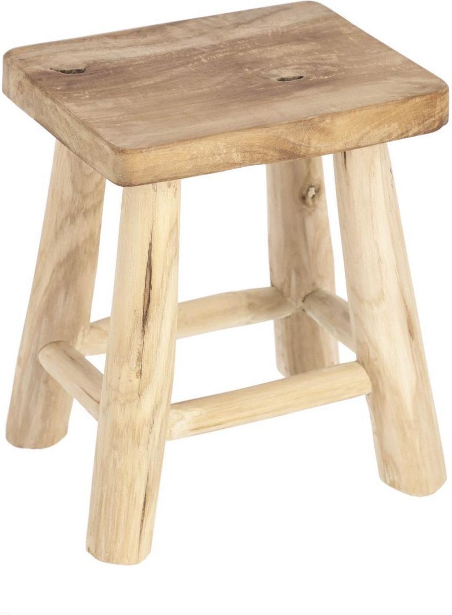 Skammel/taburet Kave Home Yumbi massiv teak natur H30×B20×L25 cm