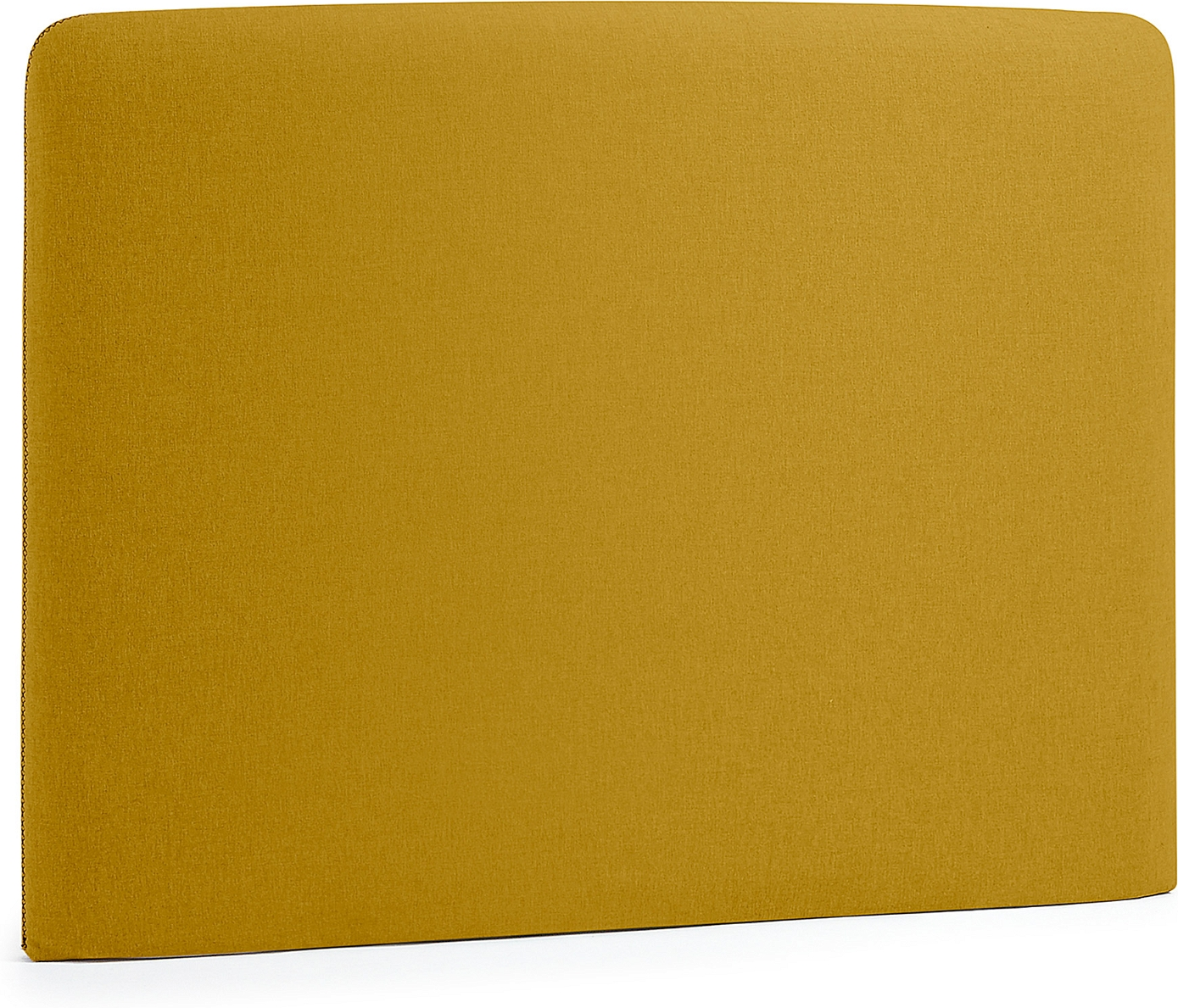 Sengegavl Kave Home Dyla 90 cm sennepsgul polstret hovedgavl nordisk design