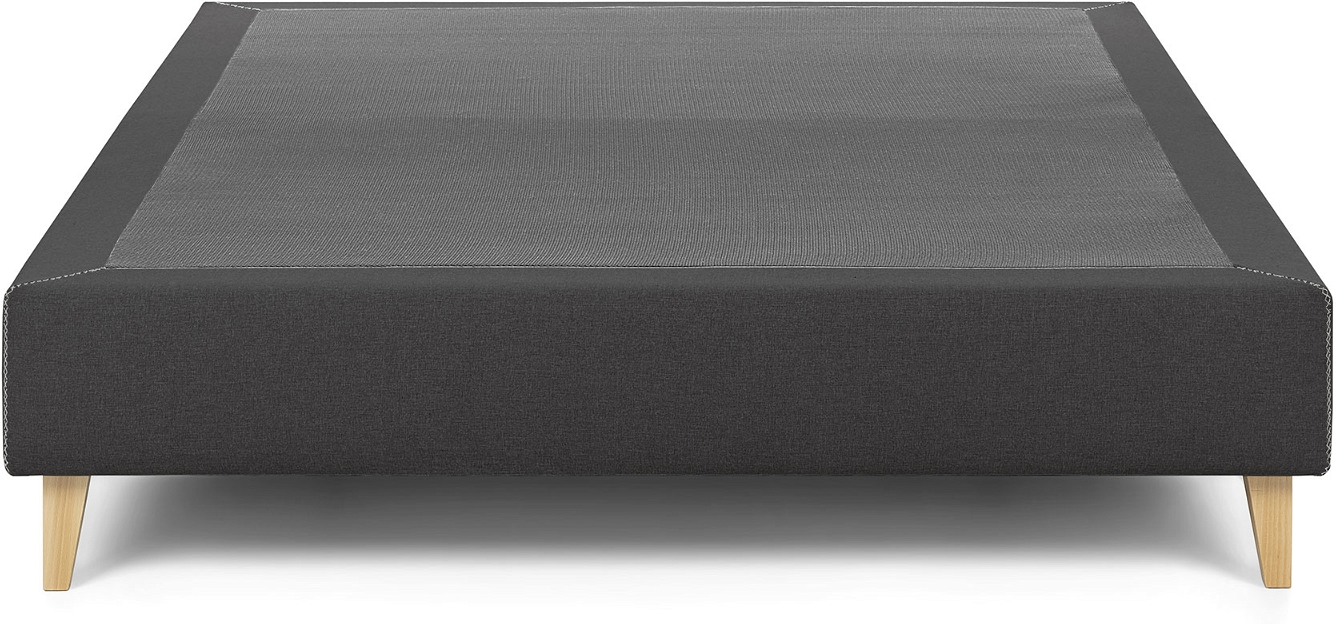 Sengeramme dobbeltseng Kave Home Nikos sort stof Varese pletbestandigt betræk 160x200 cm