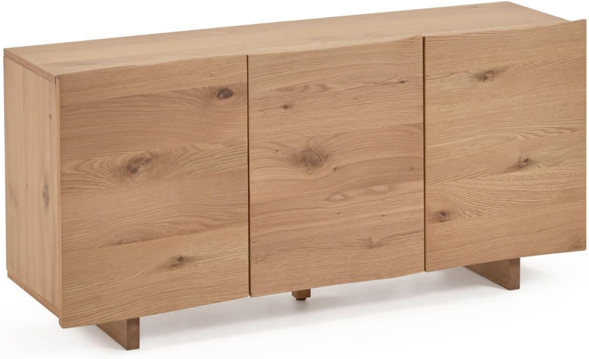 Skænk Kave Home Rasha sideboard i egetræsfinér natur med justerbare hylder 150x41x71 cm