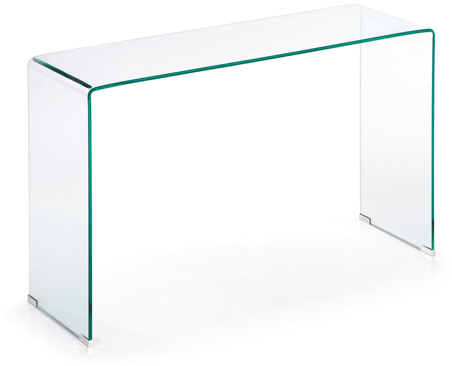 Konsolbord Kave Home Burano i hærdet klart glas 12 mm H76×B40×L125 cm