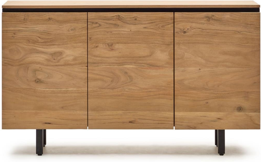 Skænk/konsolbord Kave Home Uxue 150x40x88 cm massiv akacietræ natur/sort