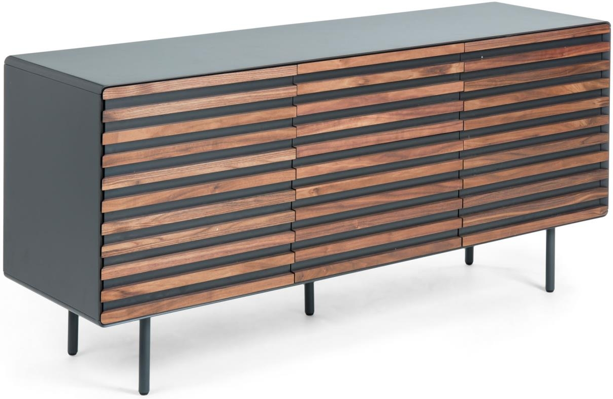 Skænk Kave Home Kesia 162 cm sort/natur