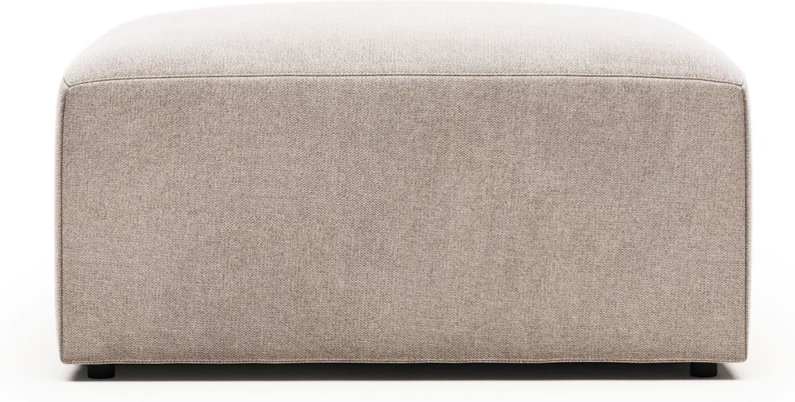 Puf Kave Home Blok i pletafvisende stof beige moderne nordisk design 41x70x90 cm