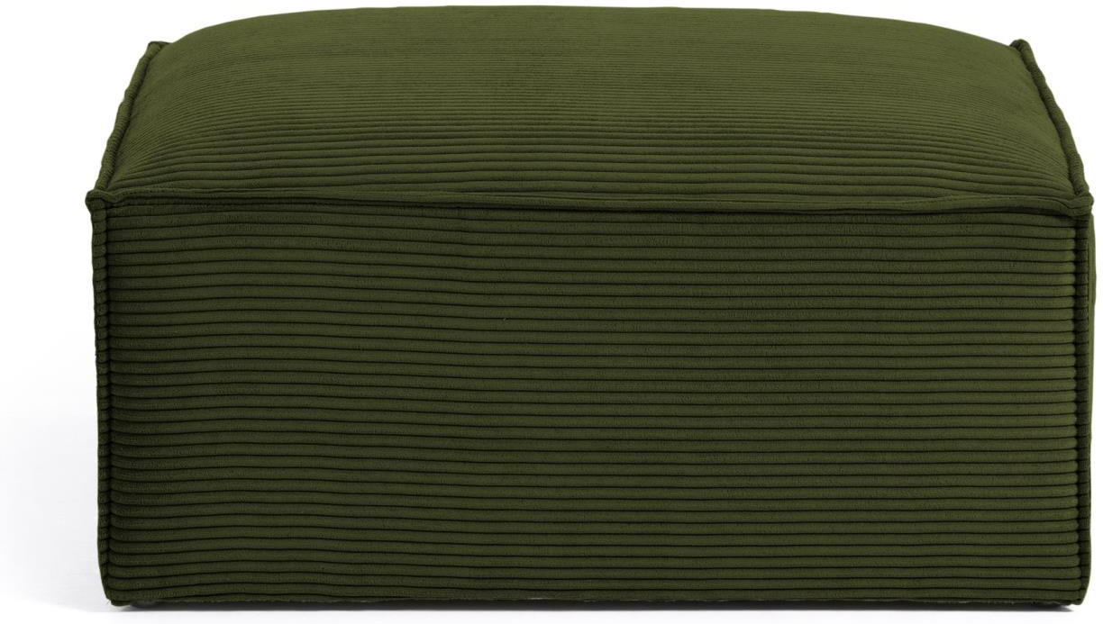 Puf og fodskammel Kave Home Blok polstret fløjl grøn H41 x B70 x L90 cm
