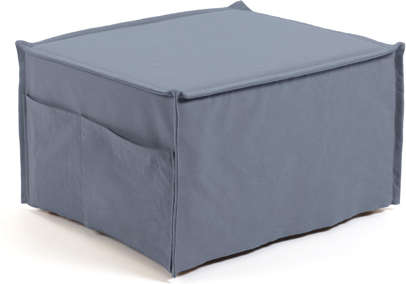 Puff-seng Kave Home Lizzie multifunktionel 60×180 cm blå bomuld nordisk design