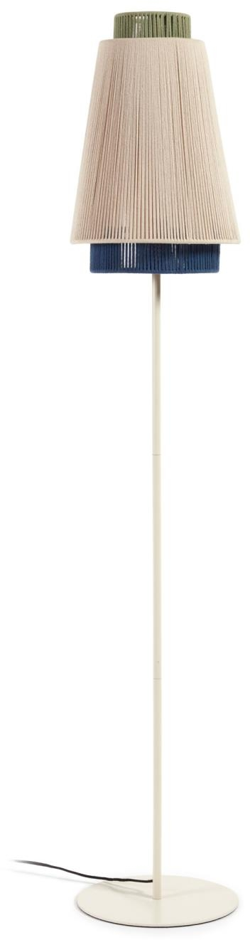 Gulvlampe Kave Home Yuvia - Håndvævet jute, multicolor nordisk stil, H163 Ø30 cm, justerbar vippearm, E27