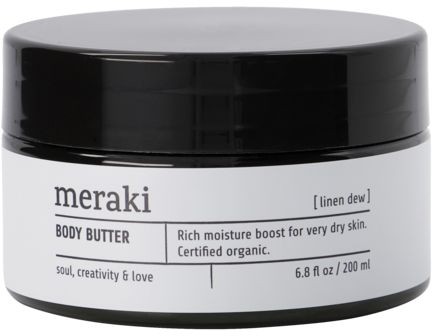 Body Butter Meraki Linen Dew - COSMOS-certificeret kropsbalsam med aloe vera og sheasmør