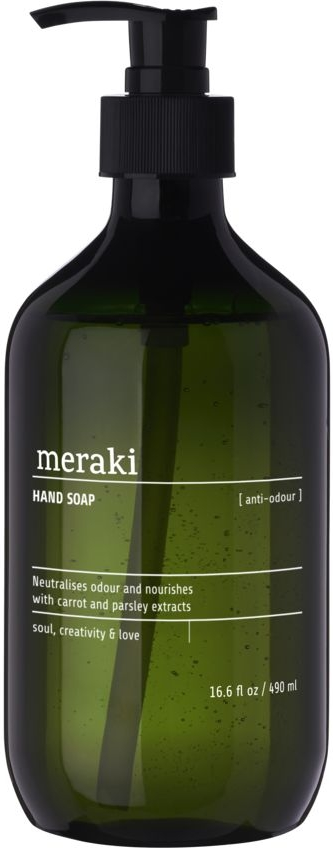 Håndsæbe Meraki Anti-odour 490 ml - neutraliserende sæbe mod løg, hvidløg & skaldyrslugt med persille & gulerodsekstrakt