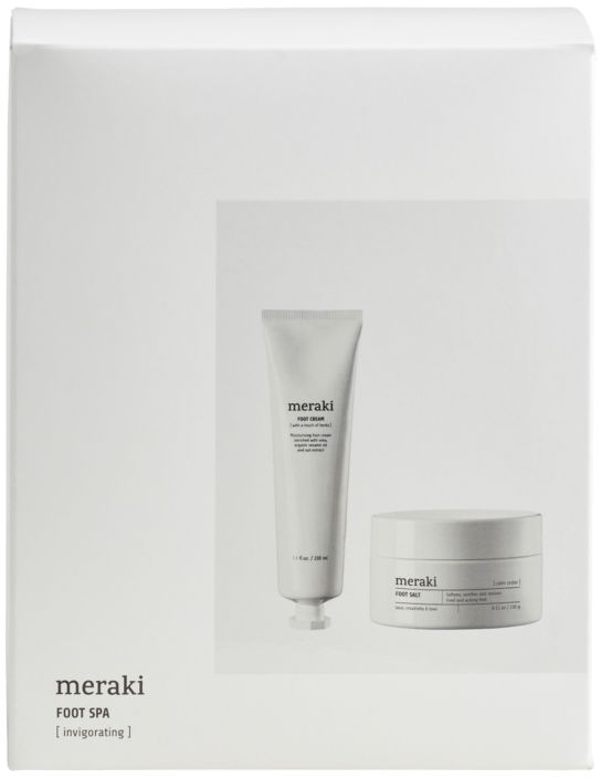 Gaveæske fodpleje Meraki Foot Spa med fodsalt & fodcreme - eukalyptus, mynte & lime