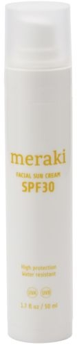 Ansigtssolcreme Meraki Facial Sun Cream SPF 30, vandafvisende & vegansk med E-vitamin & Aloe Vera