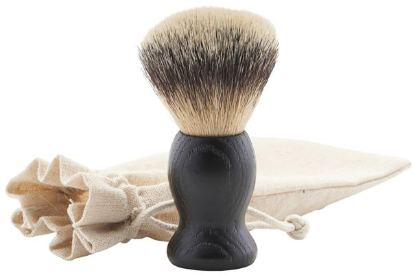 Barberbørste Meraki Men-serie med asketræsskaft i elfenben, syntetiske hår, Ø6x10 cm