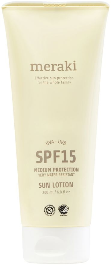 Solcreme Meraki SPF 15 solbeskyttelse 200 ml elfenben - Asthma Allergy Nordic & Nordic Swan Ecolabel