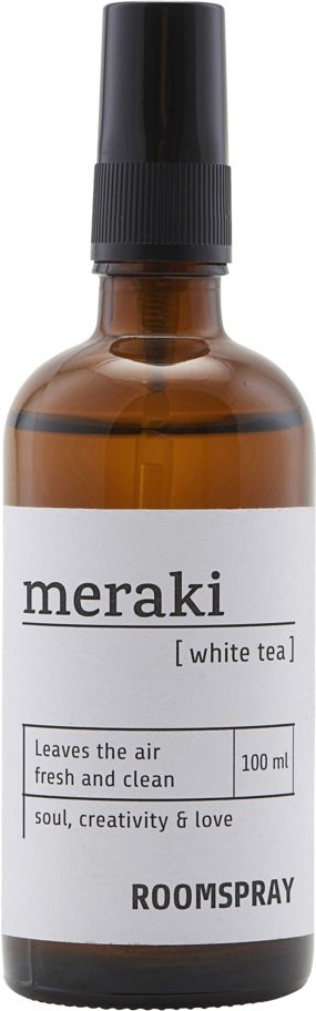 Rumduftspray Meraki White Tea 100 ml sort glasflaske