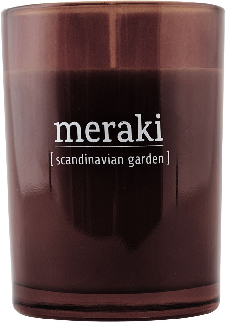 Duftlys Meraki Scandinavian Garden brændt henna glas, sojavoks, 35 timers brændetid, Ø8×10,5 cm