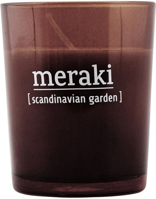 Duftlys Meraki Scandinavian Garden stemningslys i soyavoks brændt henna, D55×H6,7 cm, 12 timers brændetid