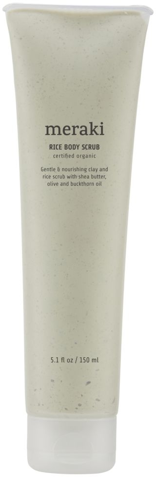 Bodyscrub/kropsskrub Meraki Rice 150 ml - skånsom riseksfoliering med sheasmør & havtornolie