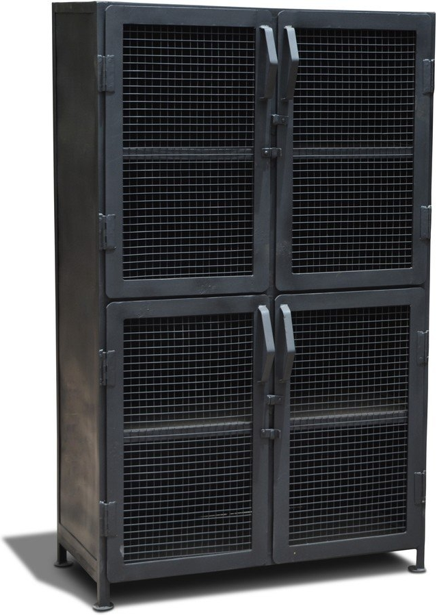 Skab OBUZI Factoria Industrial i sort jern - opbevaringsskab H140xB85xD40 cm