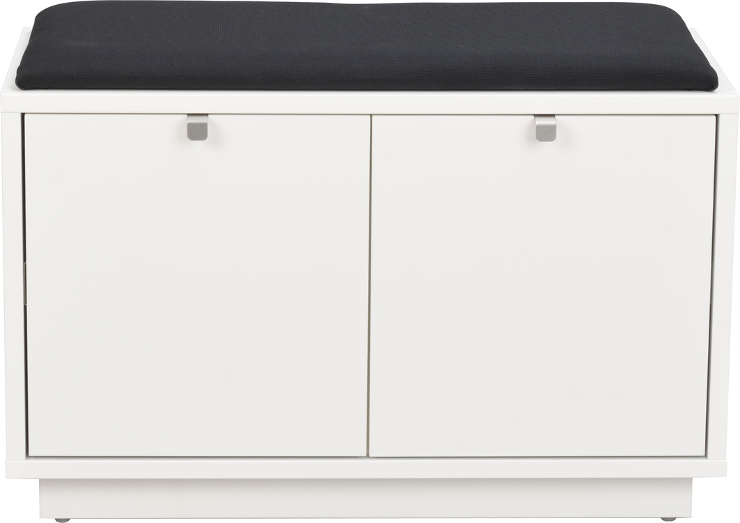 Entrébænk Rowico Confetti med 2 opbevaringsskuffer og sort stofsæde H45×B70×D35 cm