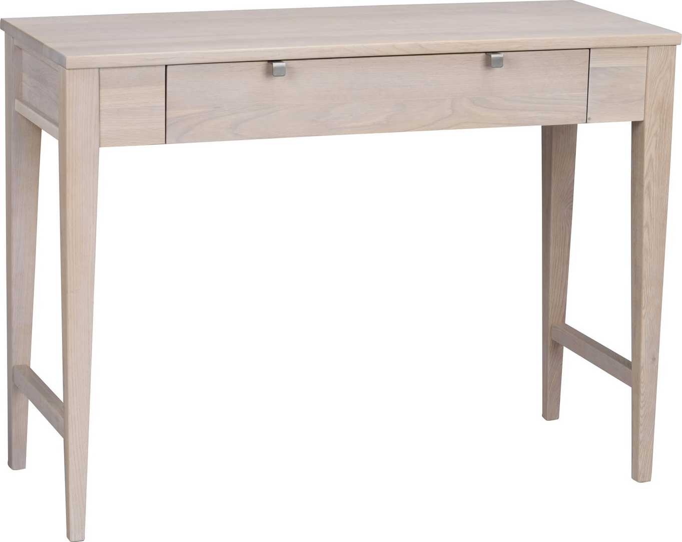 Konsolbord Rowico Confetti i lakeret hvidvasket eg med metaldetaljer og skuffe 100×40×74 cm