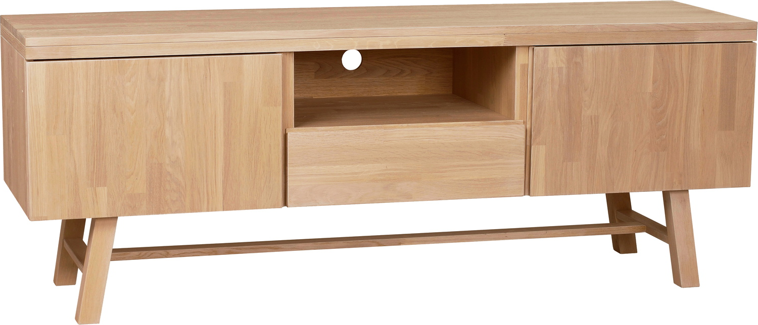 TV-bord Rowico Brooklyn i lakeret massivt egetræ 60×160×45 cm eg