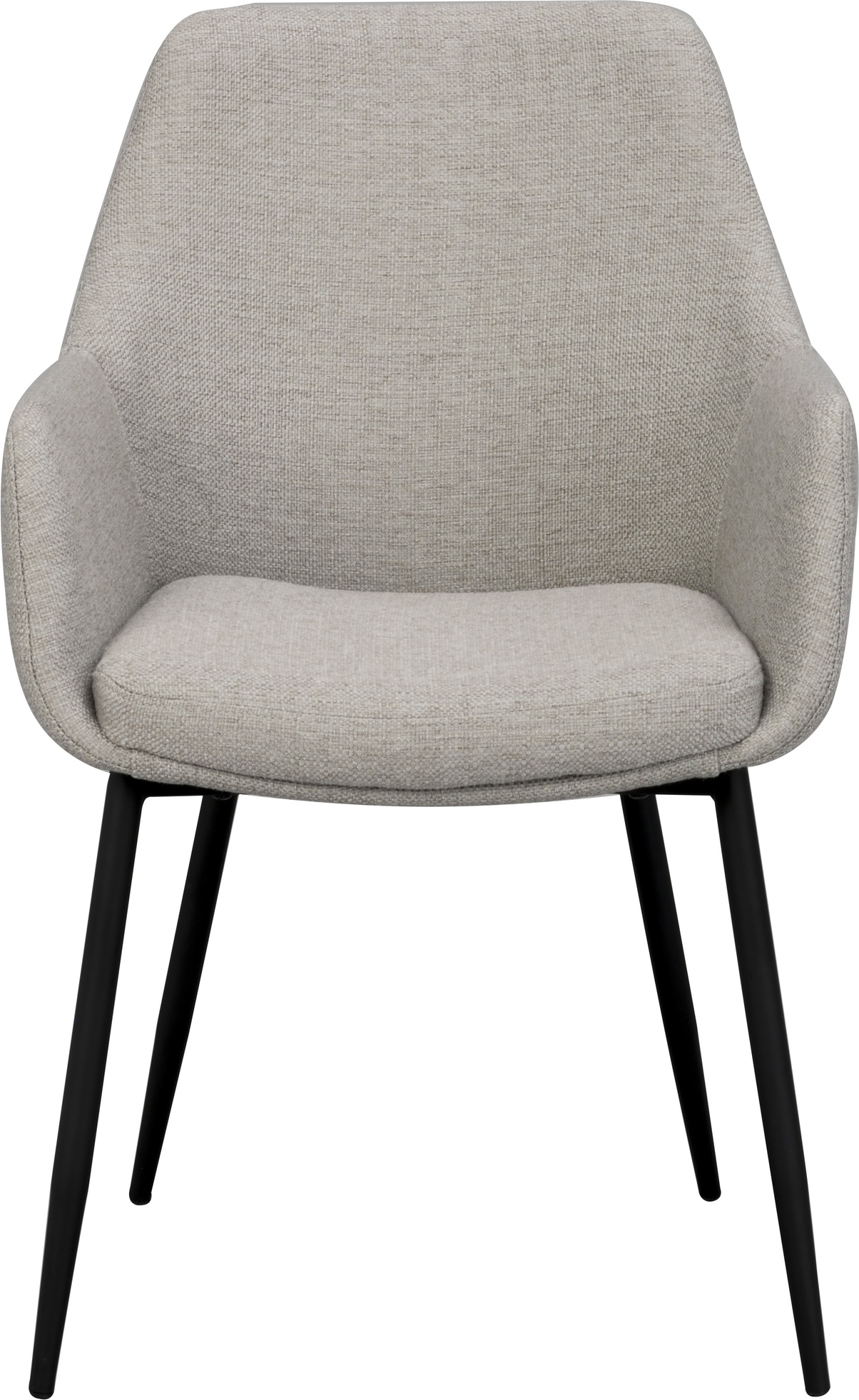 Spisebordsarmstol Rowico Reily i beige Asgard 27-stof med sort pulverlakeret metalstel - skandinavisk design, polstret sæde