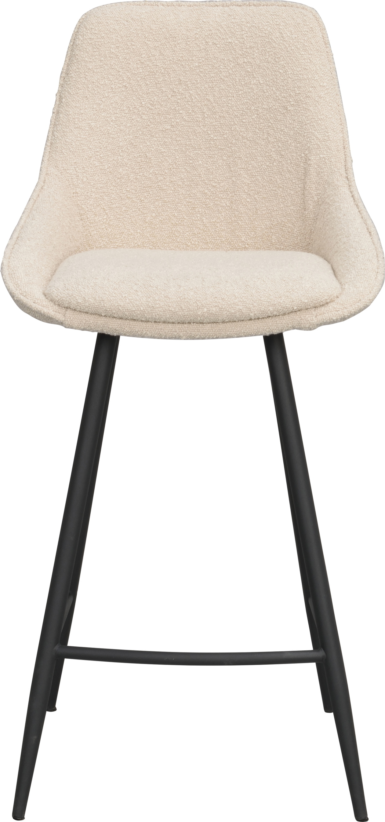 Barstol Rowico Sierra bouclé-stof beige/sort FSC-certificeret metalramme med fodstøtte 2-pak