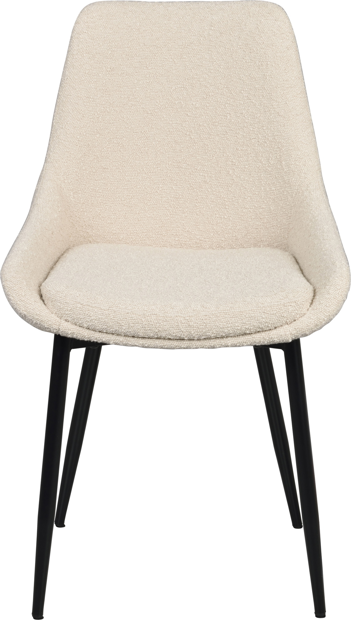 Spisebordsstol Rowico Sierra 2-pak beige bouclé-stof med sort metalstel