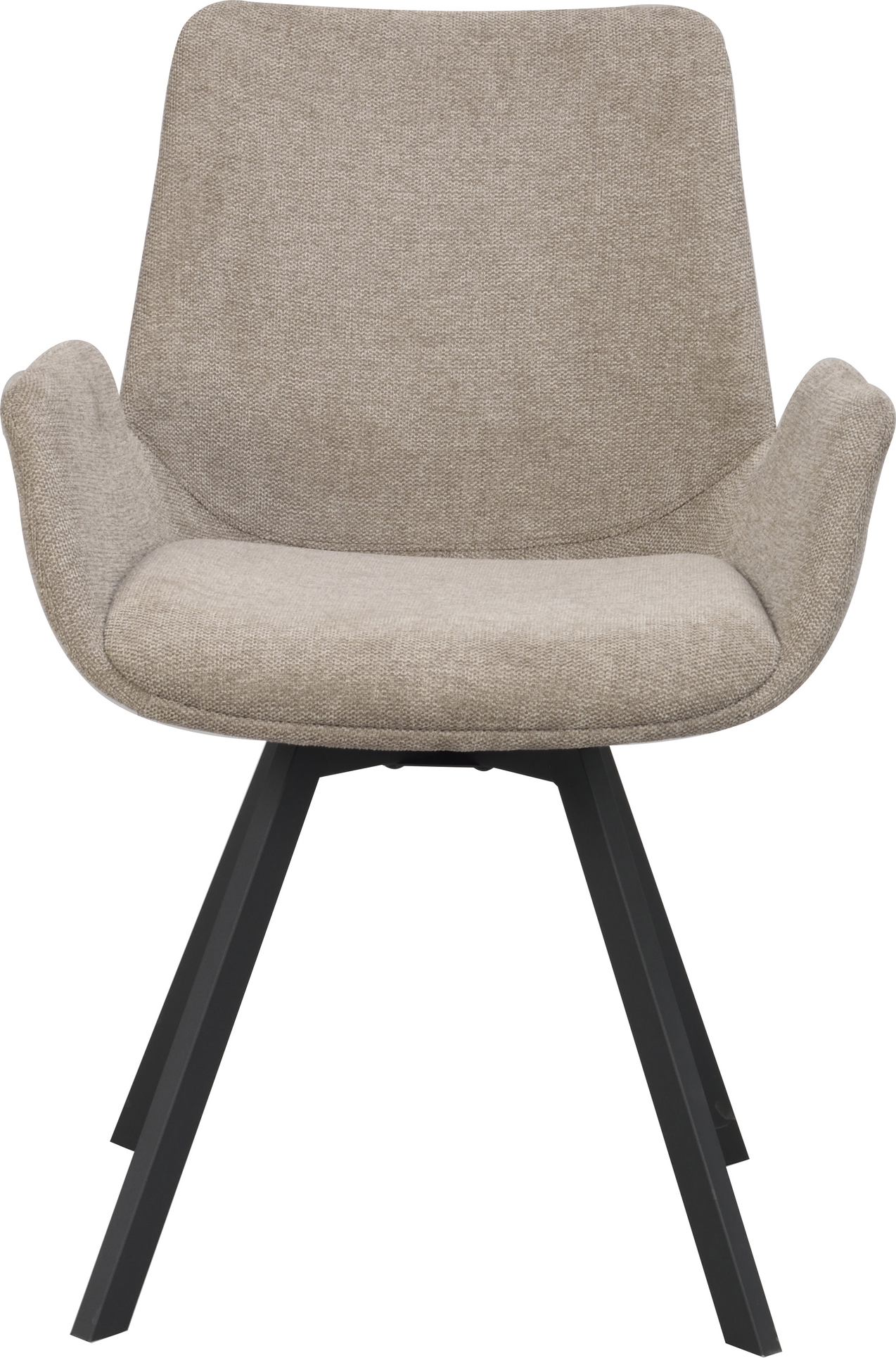 Spisebordsstol med armlæn Rowico Norwell polstret 2-pak 360 drejefunktion beige/sort