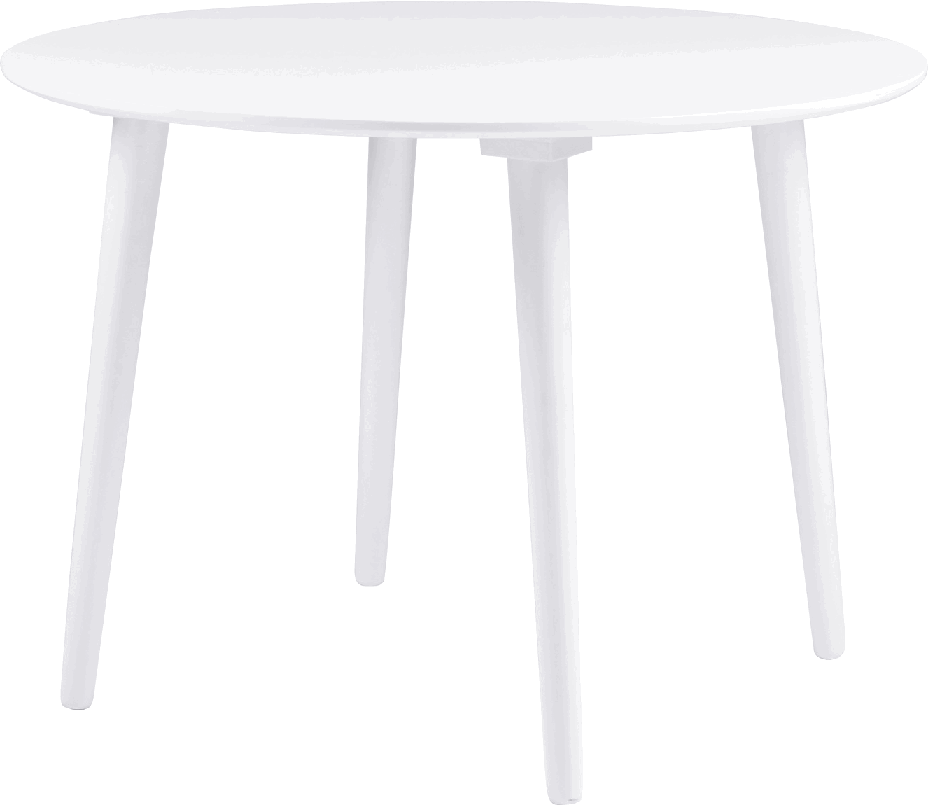 Spisebord Rowico Lotta rundt Ø106 cm hvid lakeret MDF & massivt gummitræsben