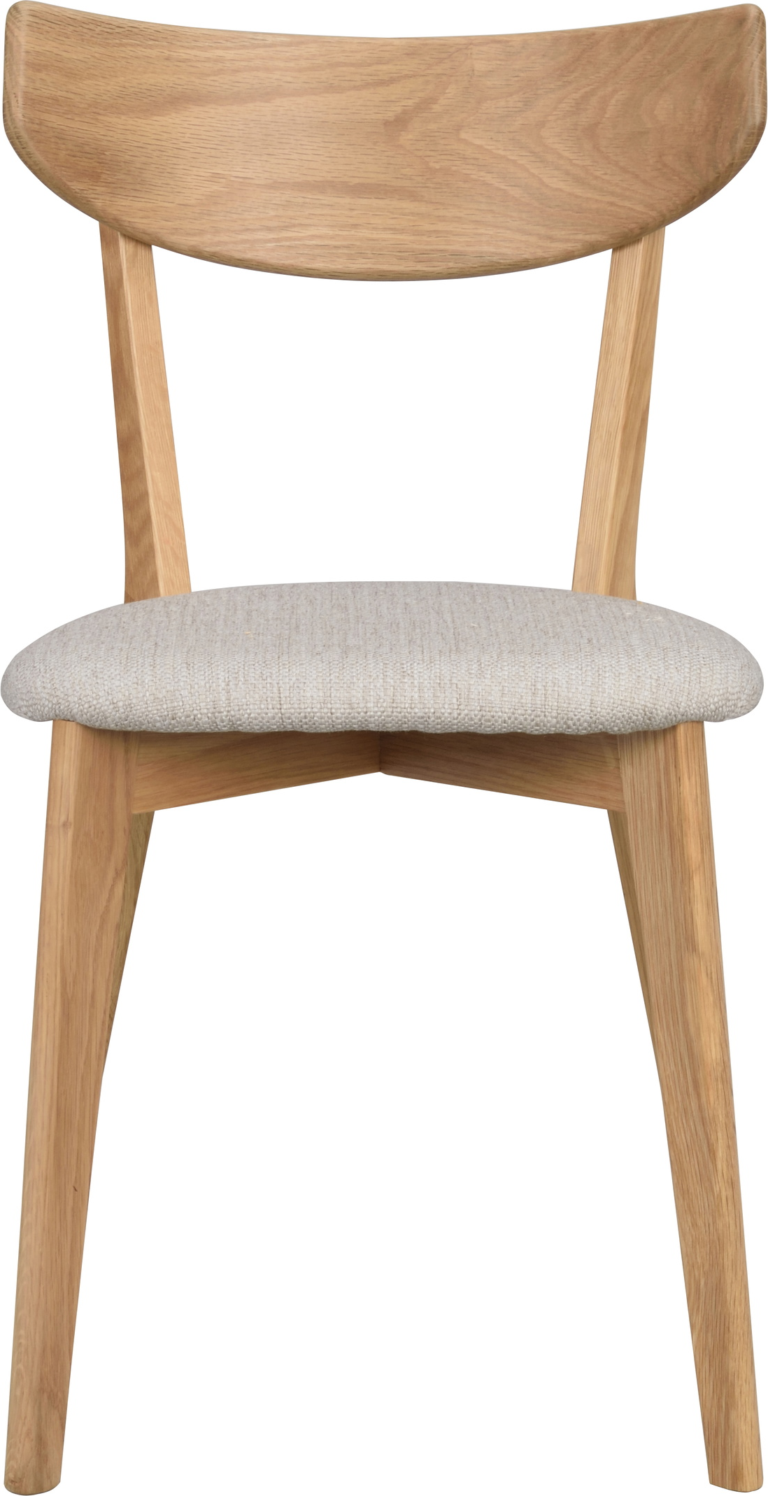 Spisebordsstol Rowico Ami i lakeret egetræ med gråbeige stof 2-pak FSC 100%