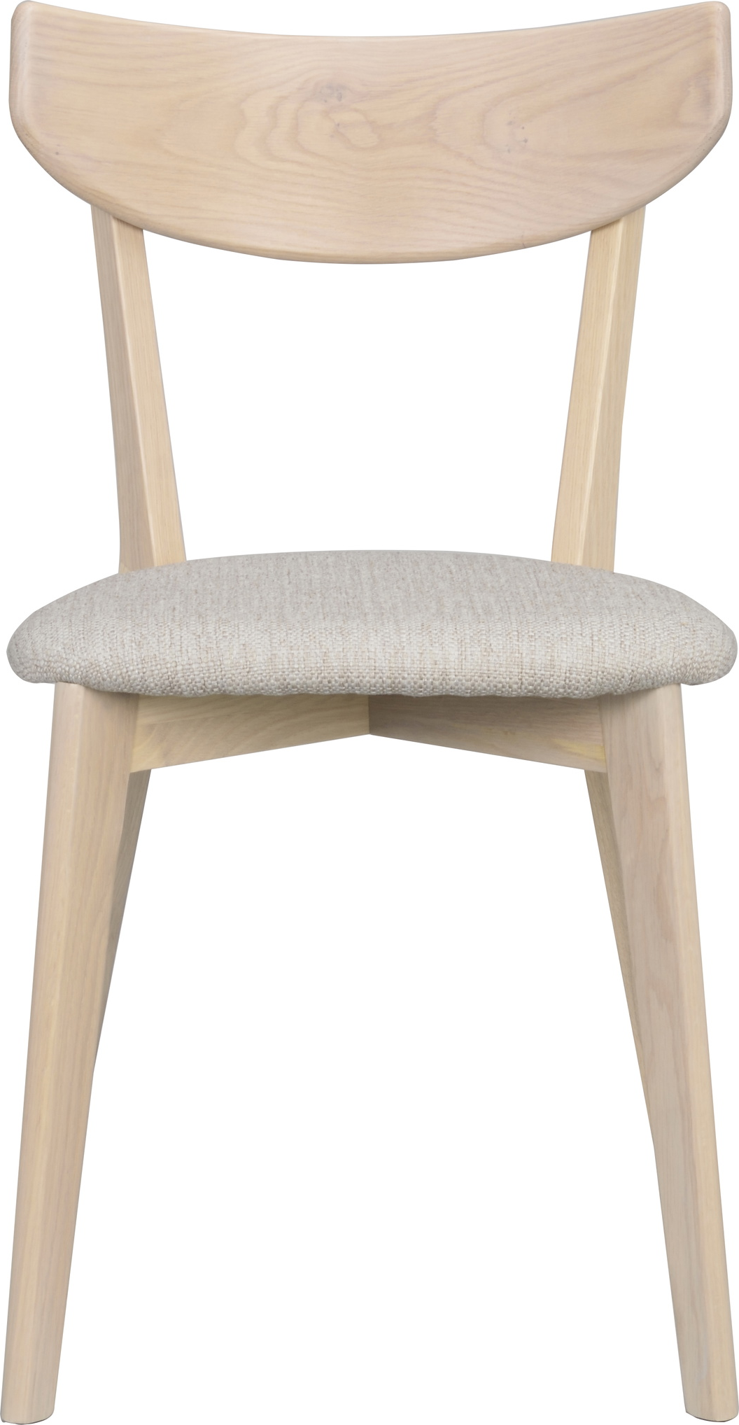 Spisebordsstol Rowico Ami 2-pak i FSC 100% hvidvasket egetræ med gråbeige polstret sæde H80×B48×D47 cm