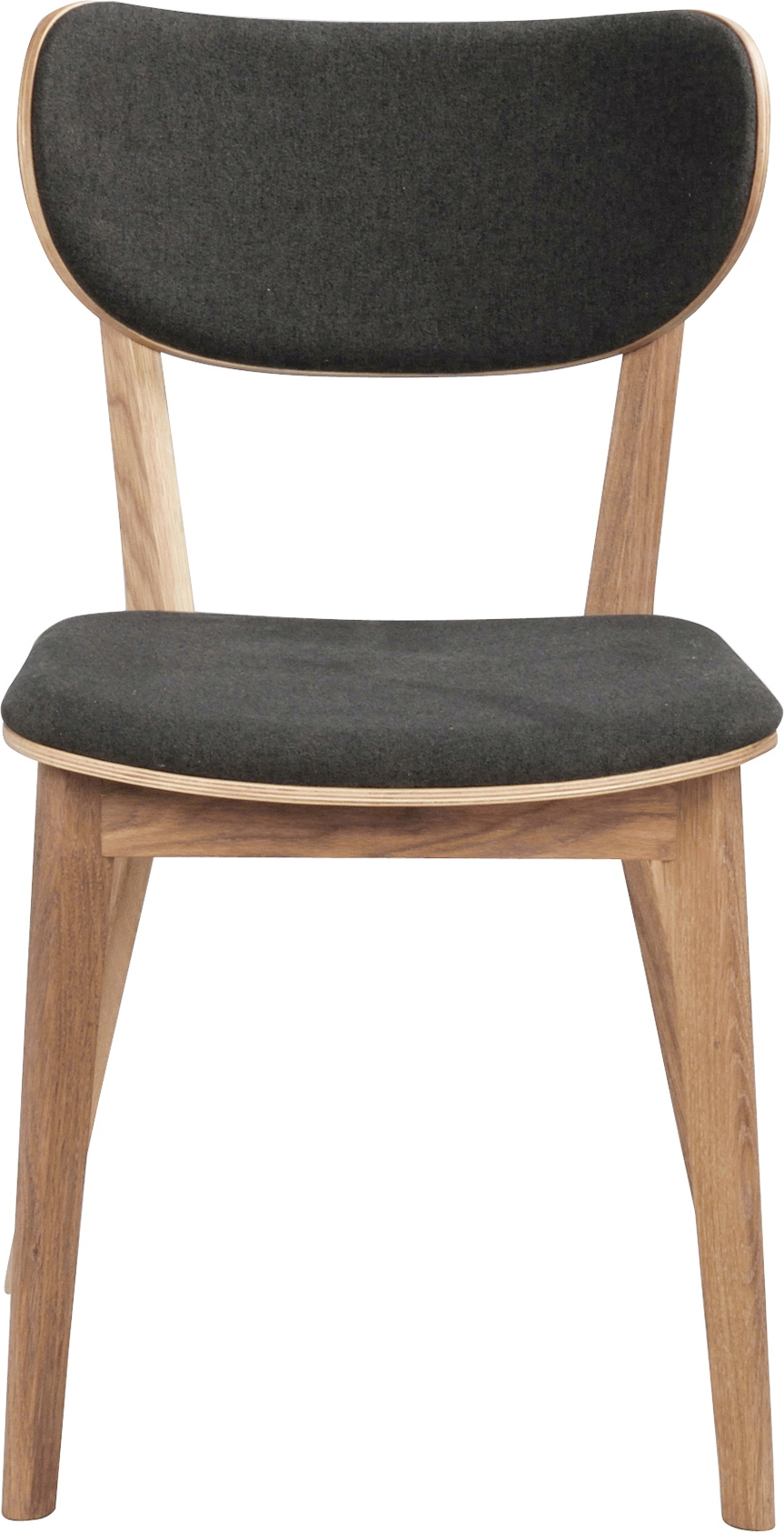 Spisebordsstole Rowico Kato 2-pak i mørkegrå polyester og lakeret egetræ