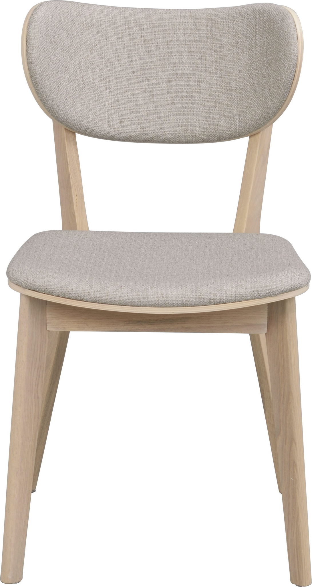 Rowico Kato spisebordsstol 2-pak, FSCÂ®-certificeret hvidvasket egetræ, gråbeige polypropylenstof