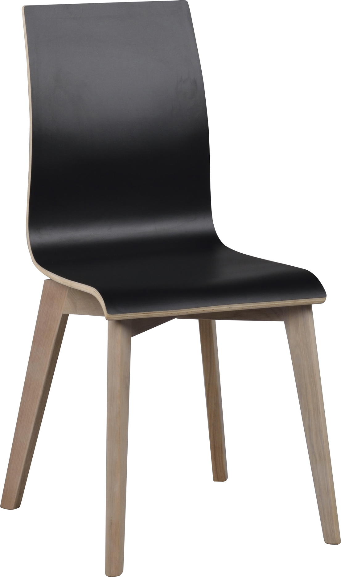 Spisebordsstol Rowico Gracy 2-pak - sort laminatsæde, hvidvasket egetræ