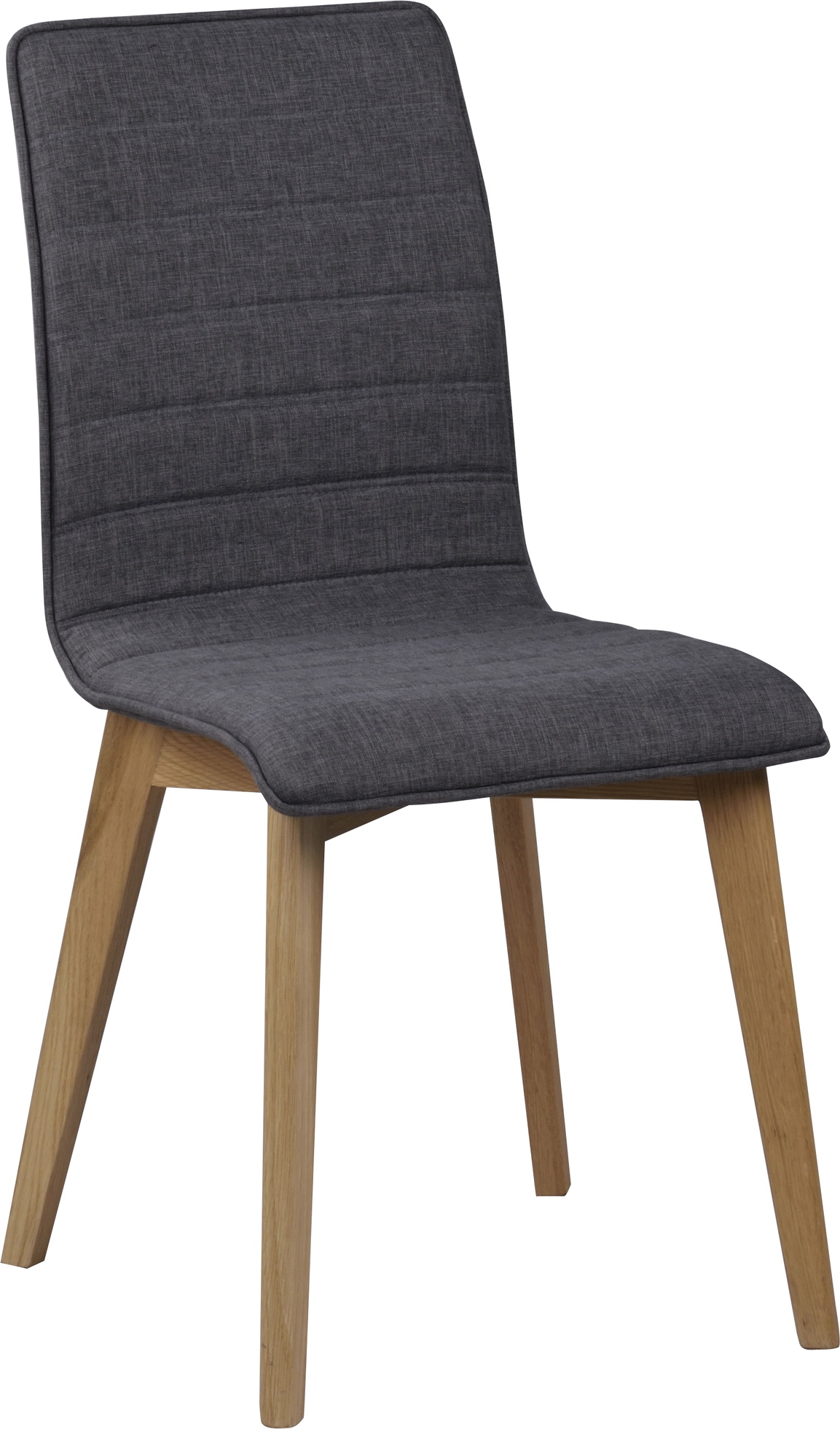 Spisebordsstol Rowico Gracy polstret mørkegrå stof og lakeret egetræsben 2-pak