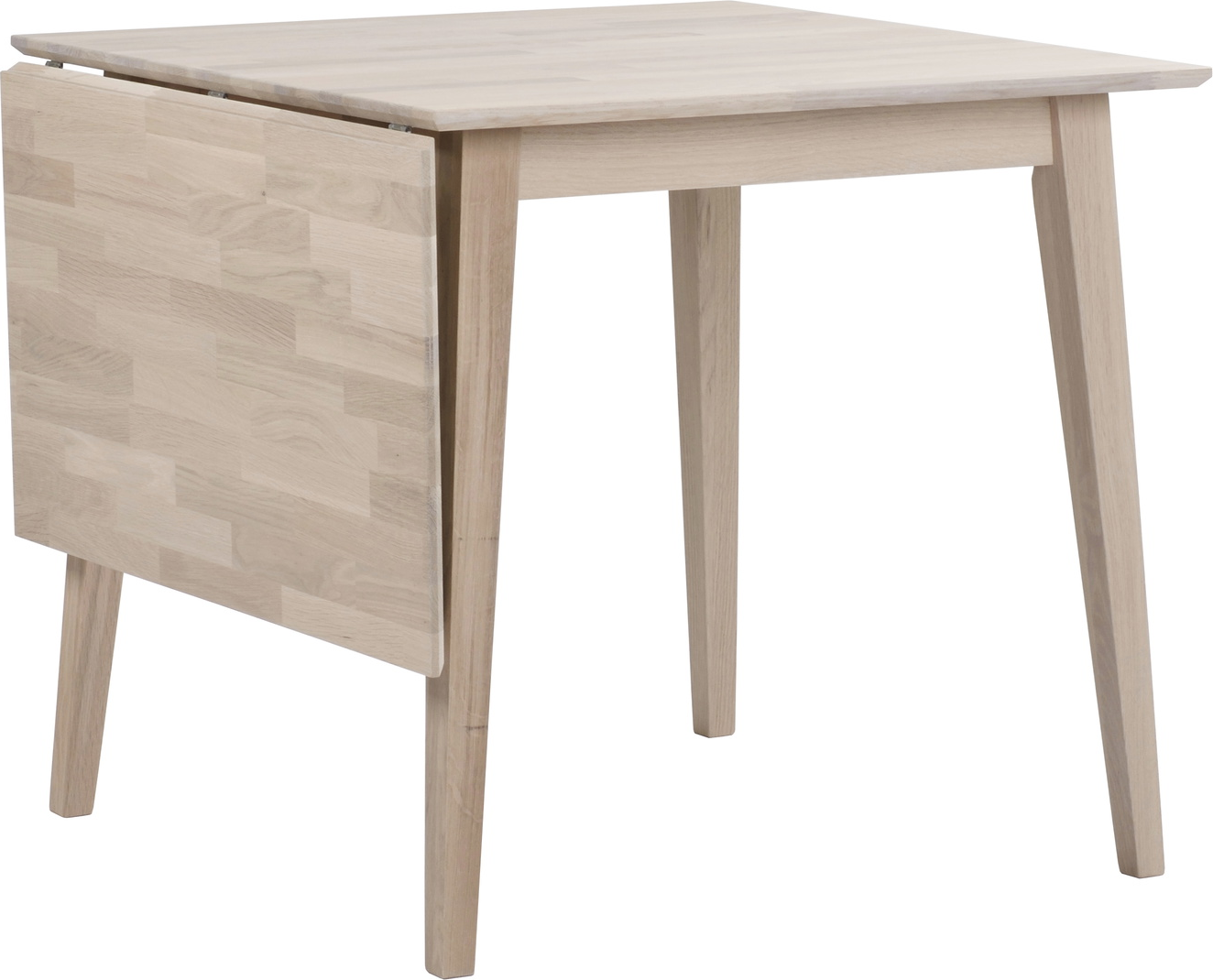 Udtræksbord Rowico Filippa i hvidkalket massivt egetræ 80 - 125 cm