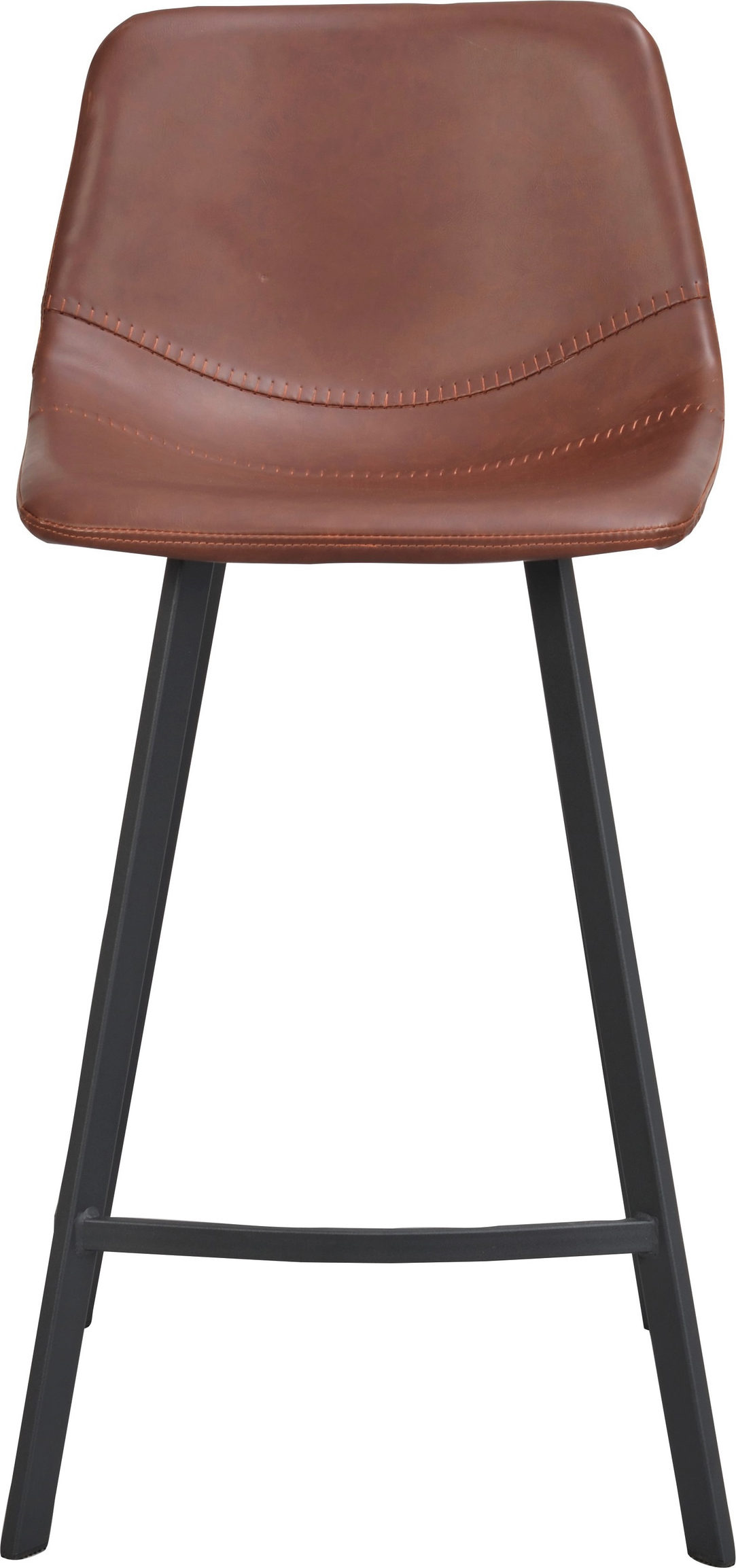 Barstol Rowico Auburn 2-pak brun kunstlæder med syninger og sort metalstel