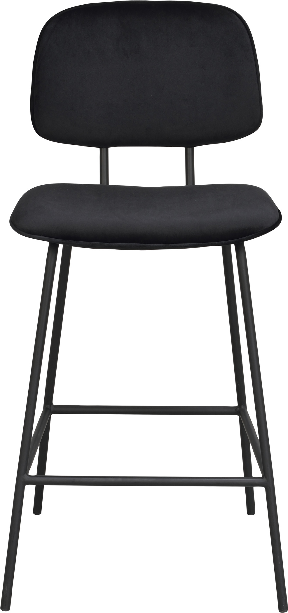 Barstol Rowico Bryan 2-pak sort velour metalstel H94xB47xD53